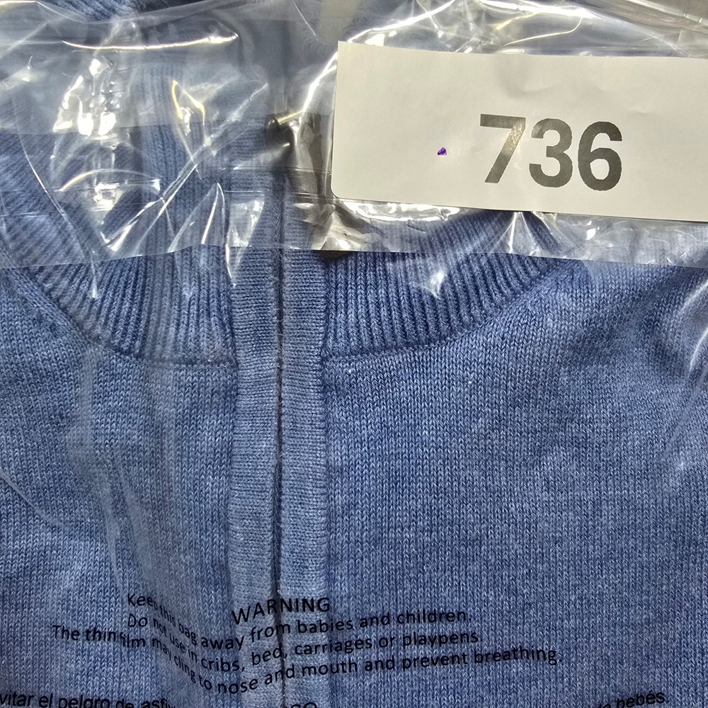 Roundtree & Yorke Mens Medium Blue Sweater 1/4 Zip Pullover Cotton Blend Solid - Picture 8 of 8